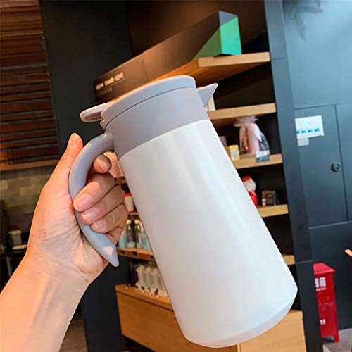 Goeielewe Thermal Coffee Carafe Tea Pot Stainless Steel Insulation Pot Double Wall Vacuum Insulated Coffee Tea & Beverage Dispenser For Coffee Milk And Tea, 27 Oz (White) #TOP5