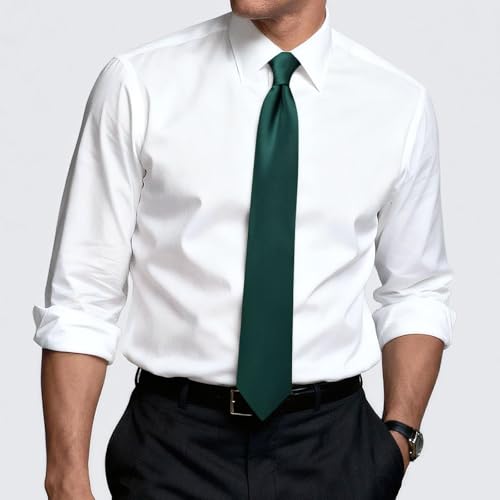 Image of Hi-Tie Men's Extra Long Solid Satin Tie Set 63 Inch /70 Inch Formal Necktie