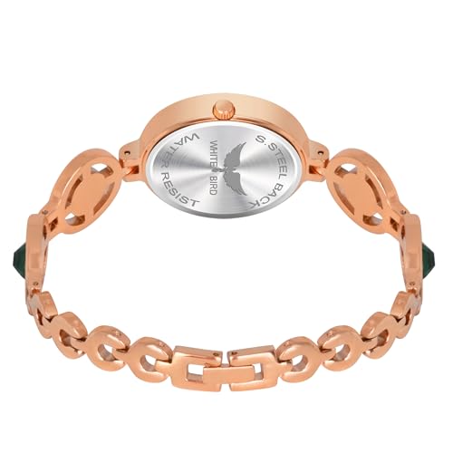 Image of Ladies Fashion Watch with Bracelet and Crystal Bezel, Black Analog Design, Water Resistant