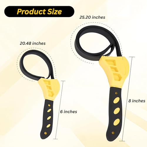 SavvyFIX 2-Pack Adjustable Rubber Strap Wrench Set – 25.20" & 20.48" Heavy-Duty Strap Wrench for Oil Filter, Jar Opener, Water Filter, Plumbing, Sink, Faucet – Non-Slip Multipurpose Wrench Tool by SavvyFIX - Used condition - Image 9