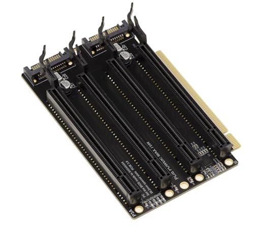 KALEA-INFORMATIQUE Adapter rozgałęźnika Riser PCIe Gen 3.0 x16 do rozgałęźnika 4 porty x4, orientacja 90°