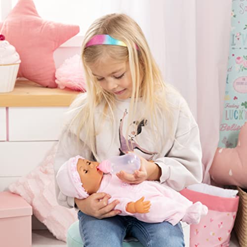 Bayer Design 93824CK Babypuppe interaktiv, sprechend, Schlafaugen, weicher Körper, 24 Babylaute, 38 cm, Rosa