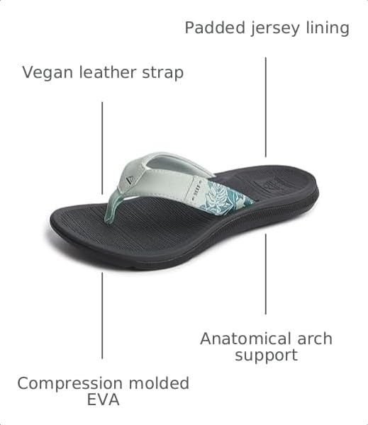 Image of REEF Santa Ana Womens Flip Flop, Arch Support, Water Friendly, Non Marking Outsole