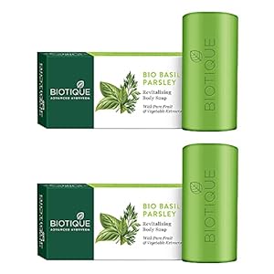 Biotique Basil And Parsley Revitalizing Body Soap, 150g (Pack Of 2)