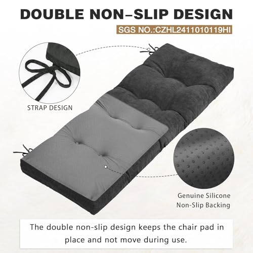 baibu 36 Inch Memory Foam Bench Cushion, Dual-Layer Patent Design Non-Slip Indoor Bench Cushion with Ties, 36x15x3Inch, Black by baibu - Image 4