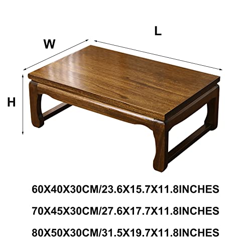 Table Basse Simple Bois Massif 60x40cm Table Tatami Marron - 4