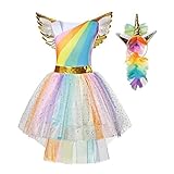 Vestito da Unicorno tutù Costume da Principessa per Bambina, XL