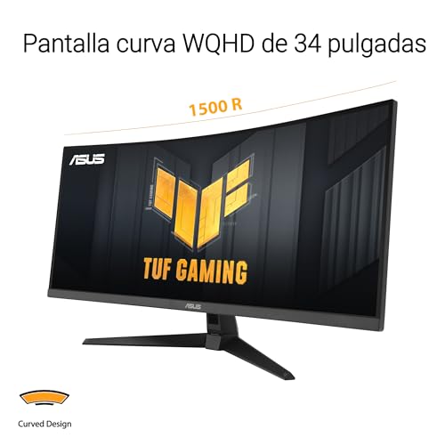 Monitor gaming ASUS TUF evita el desenfoque con 180Hz y pantalla curva de 34 pulgadas WQHD 3