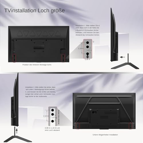 Support TV stable pour salon et chambre avec pieds antidérapants