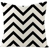 Isdreem Lino Funda Cojín de Lactancia Cojines Y Fundas de Cojín Raya Ondulada Funda Almohada Cremallera Fundas de Almohada Anime Beis Negro Tapizado de Sofás de Salón 40x40cm