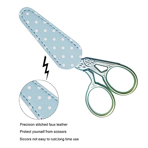 Weabetfu 3.6-Inch Small Sewing Scissors With Leather Scissors Cover Stainless Steel Craft Scissors Diy Tools Dressmaker Shears Scissors For Embroidery Craft Needlework Artwork & Everyday Use #TOP3