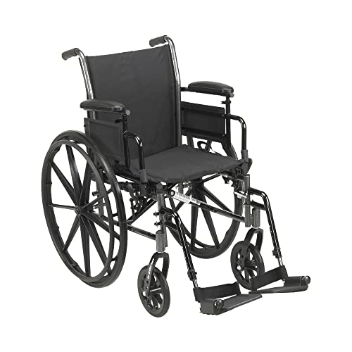 Mckesson Wheelchair, Lightweight, Durable Carbon Steel, Desk-Length Arm, Swing-Away Footrest, 18" Seat Width, 300 Lbs. Capacity, 1 Count #TOP10