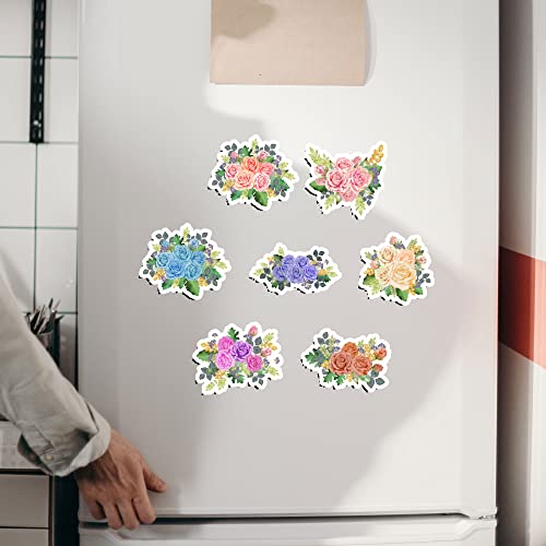 7Pcs Multi-Color Flowers Car Magnet,Flower Decals,Decorations Magnetic For Car,Garage, Mailbox, Whiteboard,Refrigerator Magnet #TOP6