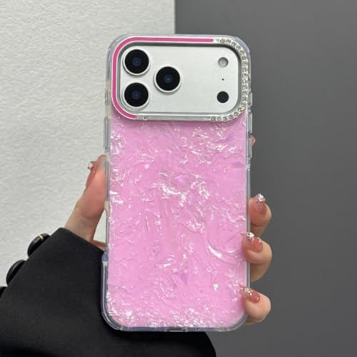 Coque iPhone 17 Pro diamant luxe nacre aurora antichoc chic