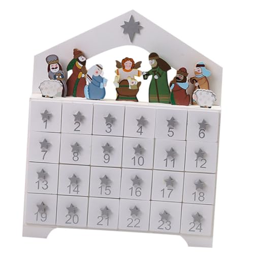 Anneome Mini Christmas Calendar Wooden Advent Calendar Drawer Countdown for Boys and Girls Family