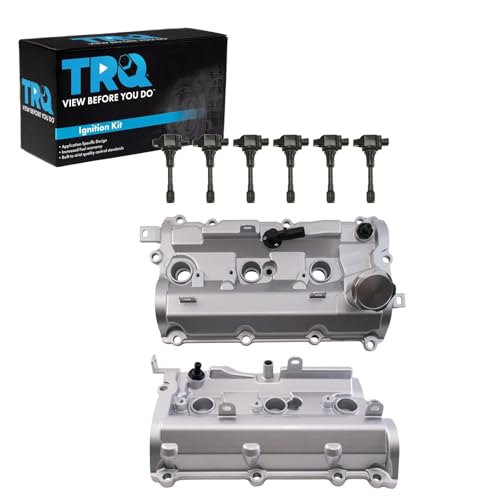 TRQ Ignition Coil Kit 8 Piece Valve Cover Compatible with 2008-2013 INFINITI G37 2011-2013 M37 2013 EX37 2013 FX37 2014-2019 Q70 2015-2019 Q70L 2014-2017 QX50 2014-2017 QX70 2009-2020 Nissan 370Z