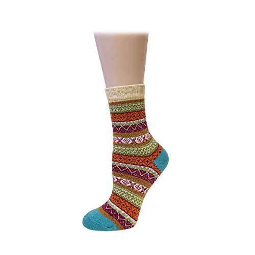 Image of Bowbear Women's 5-Pair Vintage Pattern Wool Socks