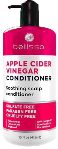 Apple Cider Vinegar Conditioner - Sulfate Paraben and Silicone Free - For Dry, Damaged and Oily Hair - Anti Dandruff Product for Fine Itchy Scalp Build Up - Cleansing Treatment for Women and Men