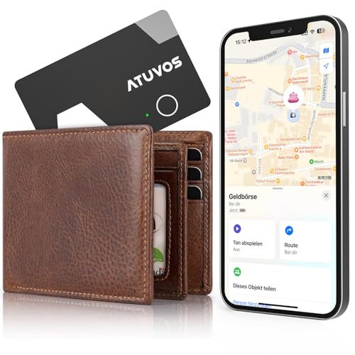 ATUVOS Air Tag Card Wallet Tracker Karte Thin 1.6mm, Wiederaufladbarer Geldbörsenfinder Kompatibel mit Apple Wo ist? APP (iOS NUR, Android Not Supported), Item Finder für Reisekoffer/Geldbeutel/Koffer