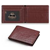 Picture of RUNBOX Wallet for Men Slim Leather Bifold RFID Blocking Minimalist Front Pocket Design with Gift Box