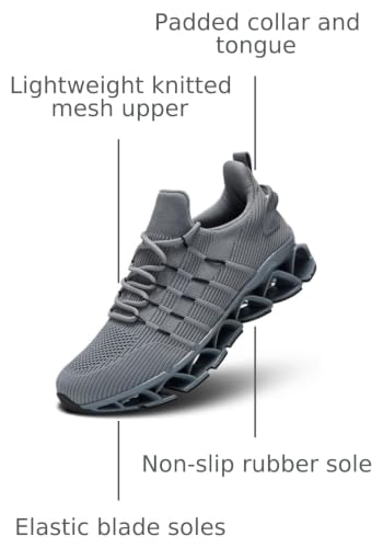 Image of Mens Running Shoes Mesh Breathable Trail Runners Fashion Sport Blade Walking Tennis Sneakers