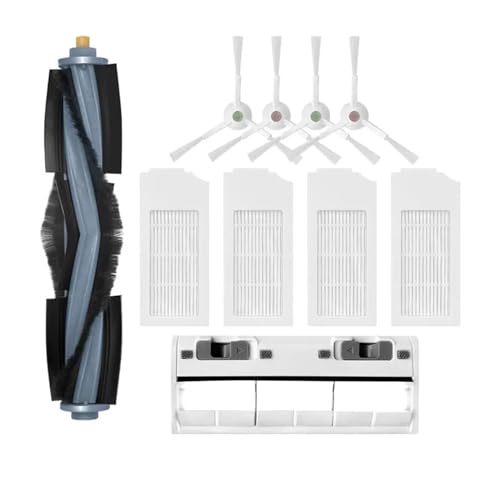 Compatible for ECOVACS T10 Plus Robot Vacuum Cleaner Spare Parts Main Side Brush Hepa Filter Mop Rag Dust Bag Brush Cover (Color : Set D)