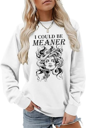 I Could Be Meaner Shirt I Could Be Meaner Sweatshirt Vintage Retro Funny Meme Pullover Hoodie