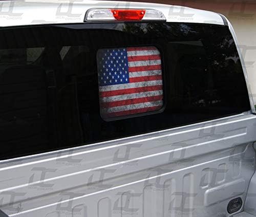 Decal Concepts American Flag Rear Window See Through Accent Decal ...
