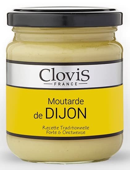 CLOVIS FRANCE - Mostaza clásica Dijon - 2 tarros de vidrio de 7.05 oz  200 gr