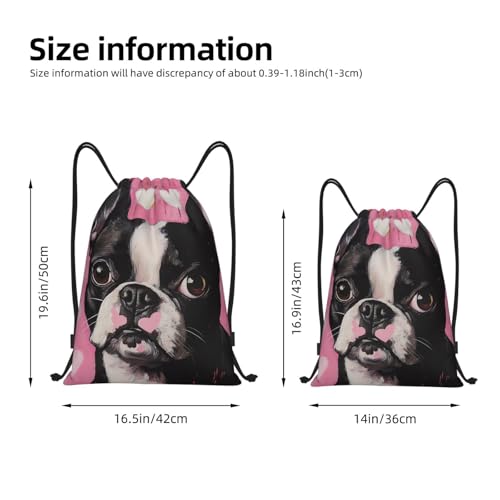 Drawstring Backpack Sports Gym Bags Draw String Bag for Women Men Boston Terrier Dog Drawstring Bags Sackpack2