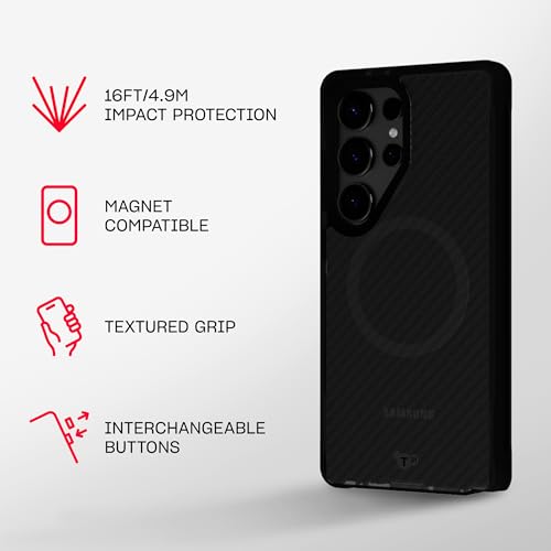 Image of Tech21 EvoArmor case for Samsung Galaxy S25 Ultra - with Magnets - Military Grade Protection - Black