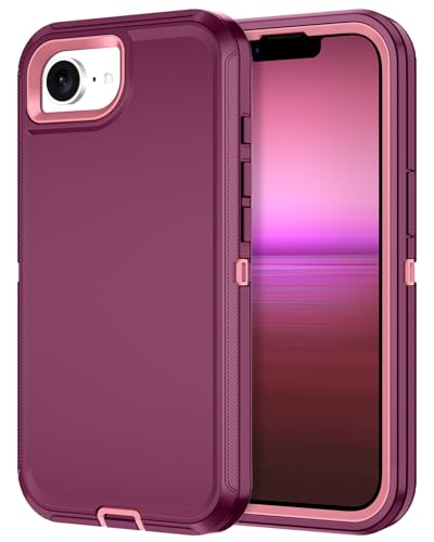I-HONVA for iPhone 16e Case Shockproof Dust/Drop Proof 3-Layer Full Body Protection [Without Screen Protector] Rugged Heavy Duty Cover Case for Apple iPhone 16e 6.1