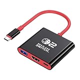 AHGEIIY Switch 2 Dock for Offical Nintendo Switch Docking Station, Upgrade for Nintendo Switch Dock with 4K 60Hz HDMI, USB 3.0 and 100W PD Port, Travel Dock for Switch 2/OLED MacBook Steam Deck