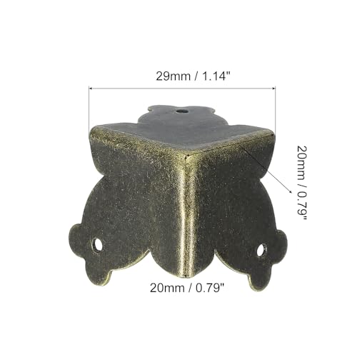 Image of uxcell 12 Pcs Decorative Box Corner Cover, 20mm Metal Edge Guard, Furniture Corner Edges Protector, Bronze