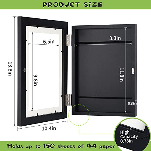 Wuoerr Picture Frames, Kid Artwork Picture Frame, Front Opening Changeable Pictures Display For A4 Art-Work Children Art Projects, Crafts, Drawings,8.3X11.8(Black, 2 Pack) #TOP1