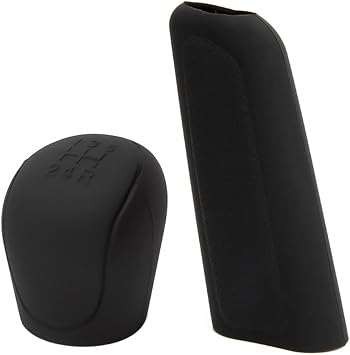 Car Handbrake Handle Cover Handbrake Grips for Mustang V Coupe 2011-2014,Car Gear Handbrake Protective Cover Interior Accessories,A/Black
