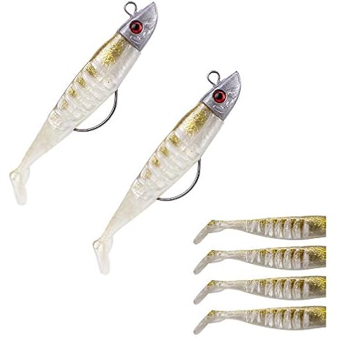 2 Pcs Fishing Lures Set Metal Head Freshwater Sea Fish Lures Fishing Jigs for Saltwater Freshwate Pike Bass Lures Cover
