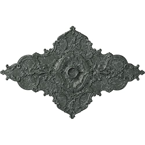 Ekena Millwork CM70X43MLAGC Melchor Diamond Ceiling Medallion, 67 1/4"W x 43 3/8"H x 4"ID x 2"P, Hand-Painted Athenian Green Crackle