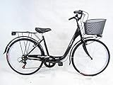 bici con accesso facilitato bicicletta donna bici da passeggio city bike 26 cambio 6 velocita\' telaio basso (nero)
