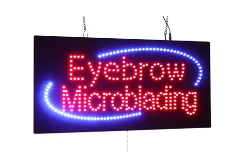 Eyebrow Microblading Sign, 24"x12", 60x30cm, TOPKING, LED, Neon, Florescent, Signage, Signboard, Display, Billboard, Screen, Grand Opening, Gift