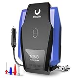 VacLife Air Compressor Tire Inflator, DC 12V Portable Air Compressor, Auto Tire Pump with LED Light, Digital Air Pump for Car Tires, Bicycles and Other Inflatables, Model: ATJ-1166, Blue (VL701)
