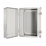 Ordentlich UL Certified Junction Box, NEMA 6 Weatherproof 94V-0 Flame Retardant, Plastic Electrical Enclosure for Industrial Projects, Includes Mounting Plate (Grey Cover, 16.1