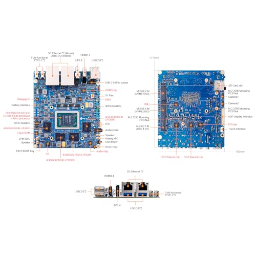 Image of Orange Pi 6 Plus 32GB RAM LPDDR5 12 Core 64 Bit Single Board Computer, CIX SoC 45TOPS AI NPU Mini PC Run Linux, Android, Windows, ROS2 OS with Heat Dissipation Assembly