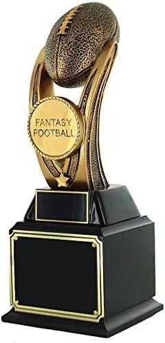 SHOP AWARDS AND GIFTS Customizable 12 Inch Antique Gold Resin Finish Fantasy Football Trophy, Includes Personalization