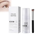 Wimpernshampoo, 100 Ml Wimpernschaum Cleanser Mit Reinigungsbürste Wimpern Extensions Shampoo Kit...