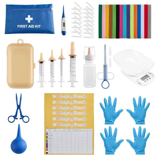 52pcs-Puppy-Whelping-SuppliesWhelping-kitPuppies-BirthKitten-Dog-SuppliesPuppy-kitBottle-Feeding-kit-for-Newborn-Puppy-Puppy-Whelping-CollarsTubeCord-ClampsGlovesDigital-Thermometer-Scale 52pcs Puppy Whelping SuppliesWhelping kitPuppies BirthKitten Dog SuppliesPuppy kitBottle Feeding kit for Newborn Puppy Puppy Whelping CollarsTubeCord ClampsGlovesDigital Thermometer Scale