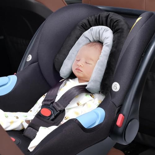 INFANZIA 2-in-1 Baby Sitzverkleinerer Universal für alle Kinderwagen Buggy, Neugeborenen Einsatz, Kopfstütze für Babyschale und Autositze, Ideal für alle Jahreszeiten, 51x30cm, Schwarz