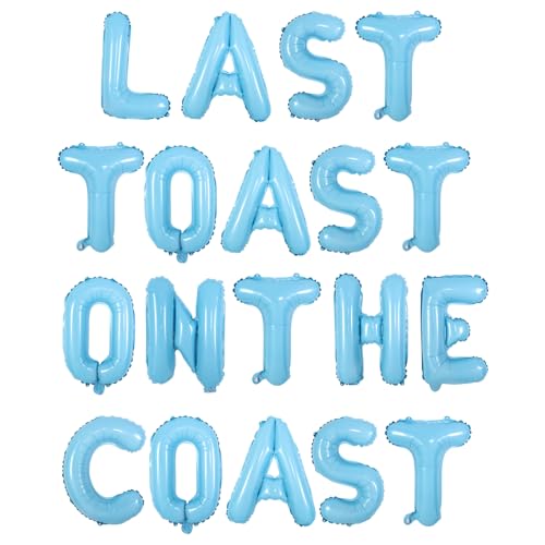 Image of Coastal Bachelorette Party Decorations Last Toast on the Coast Banner Blue Nautical Nautical Bridal Shower Decorations Light Blue Balloon for Coastal Bridal Shower Engagement Wedding Party