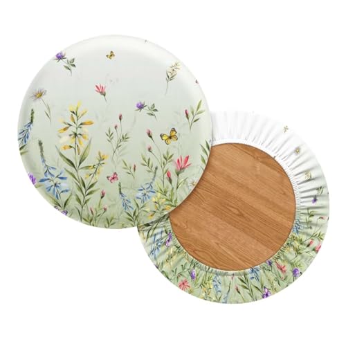 NETILGEN Capas de banco de bar de tecido elástico de diâmetro de 35 a 40 cm capas de poeira elástica