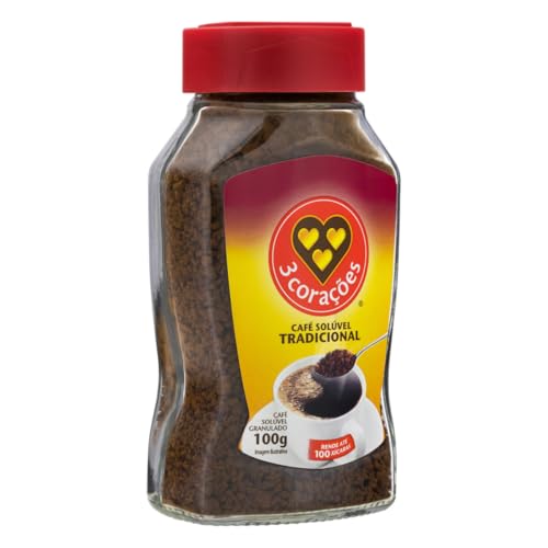 3 Corações Café Solúvel Tradicional, Vidro 100G